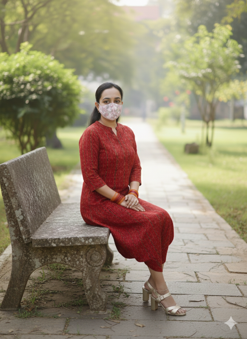 Red Indowestern Cotton Ikat print Jumpsuit