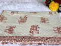Beige Terracotta Elephant & Camel Motif Cotton Bedsheet
