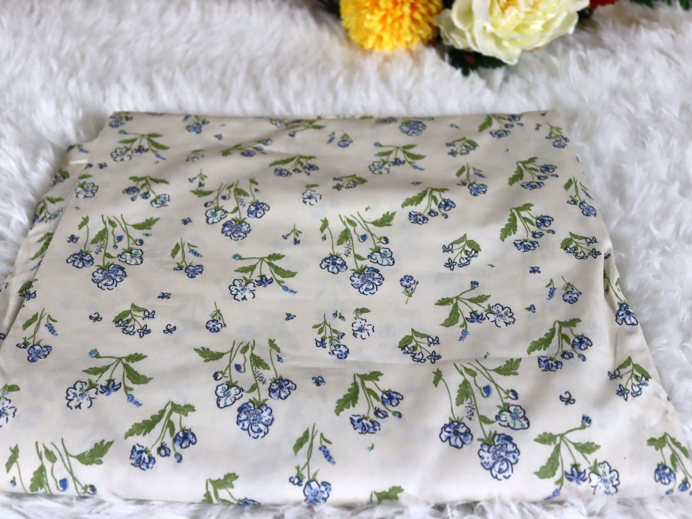 Indigo Meadow Cotton Bedsheet