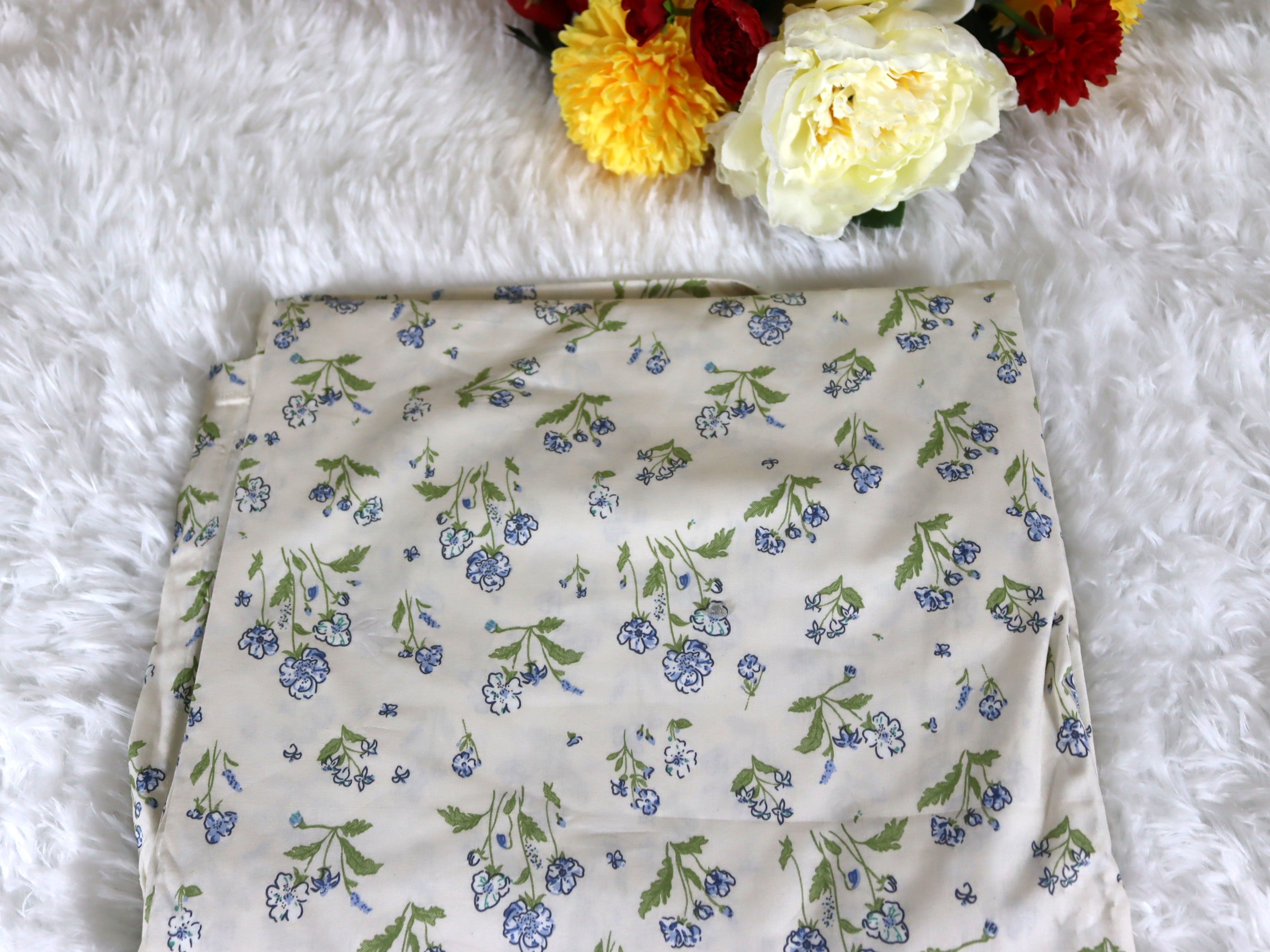 Indigo Meadow Cotton Bedsheet