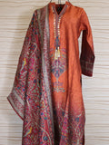 Burnt Orange Berlin Silk 3 pc suit set