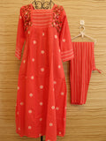 Pink Jamdani Handloom Coord set with Hand Embroidery (CD002)