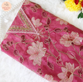 Pink Premium Organza Churidar Material (CH002)