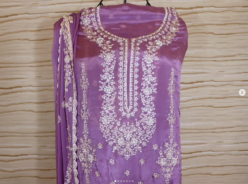 Lilac Chinnon Silk churidar material (CH003)