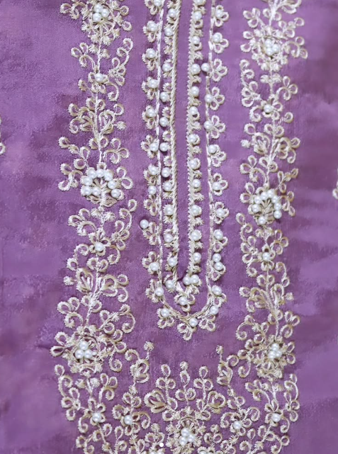 Lilac Chinnon Silk churidar material (CH003)