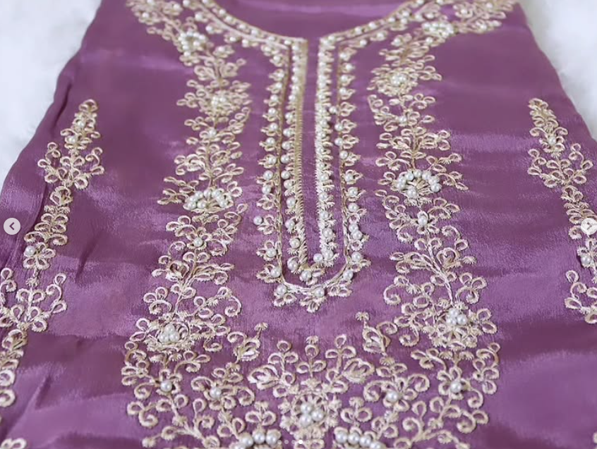 Lilac Chinnon Silk churidar material (CH003)