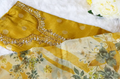 Mustard cotton silk semistitched suit set