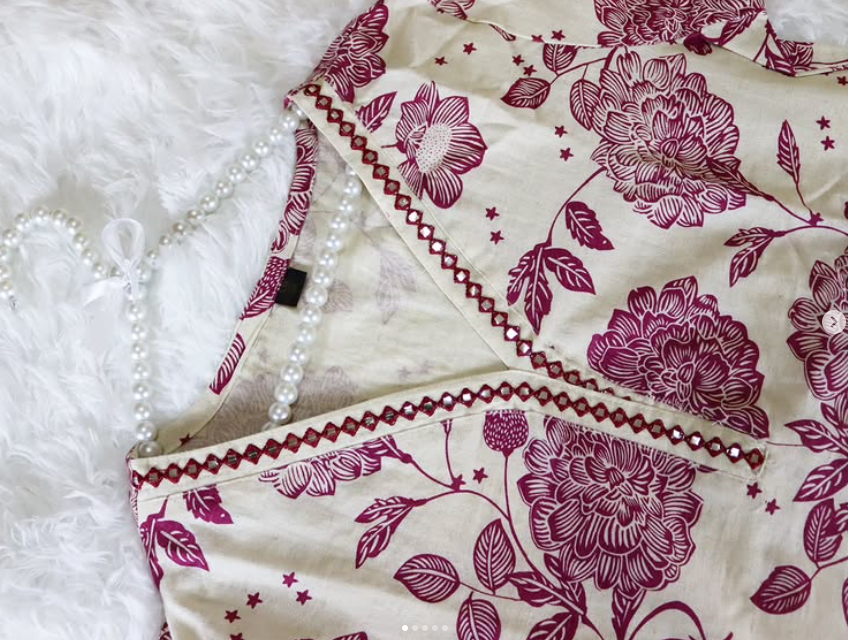 Premium Jute-Cotton Floral Co-ord Set