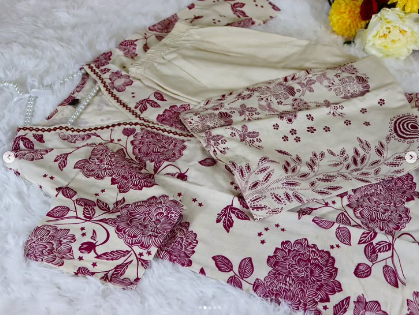Premium Jute-Cotton Floral Co-ord Set