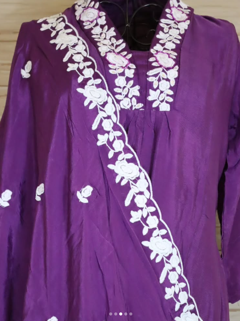 Amethyst Purple Chinnon Silk 3 pc salwar suit set