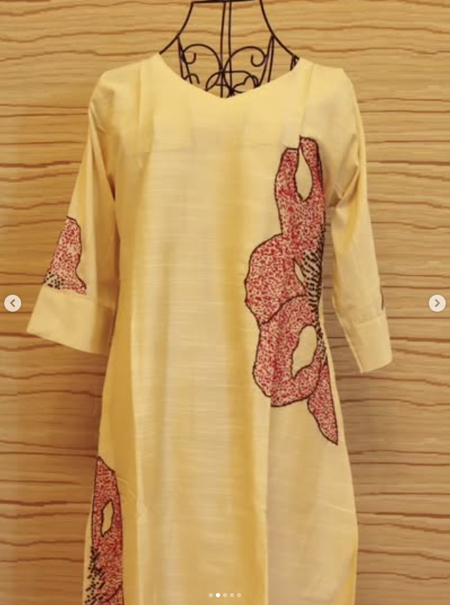 Ivory Handcrafted Silk dress