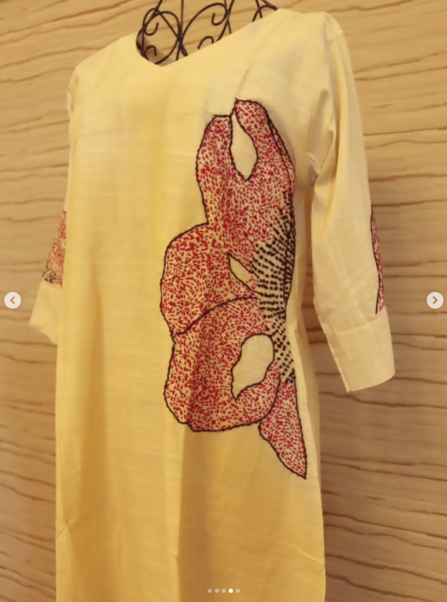 Ivory Handcrafted Silk dress