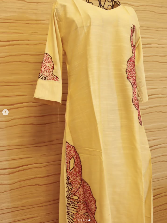 Ivory Handcrafted Silk dress