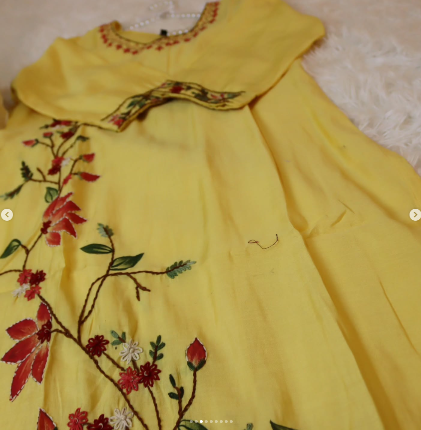 Lemon Yellow Handcrafted Mulberry Silk Set