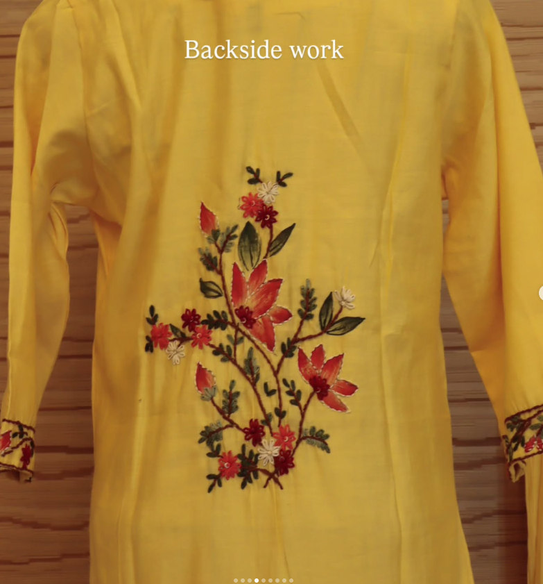 Lemon Yellow Handcrafted Mulberry Silk Set