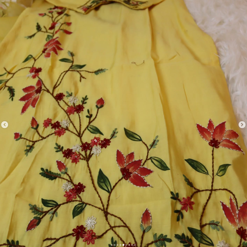 Lemon Yellow Handcrafted Mulberry Silk Set