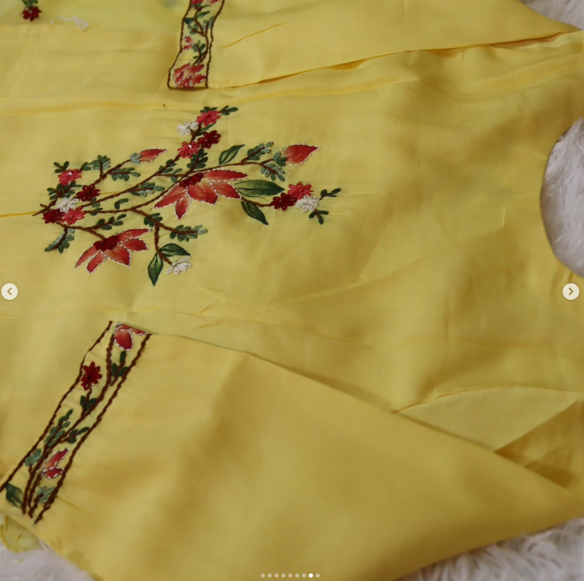 Lemon Yellow Handcrafted Mulberry Silk Set