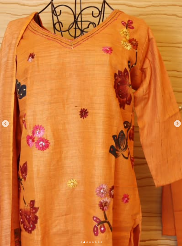 Sunset Handcrafted Linen Tussar 3 piece set