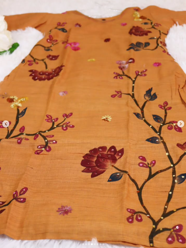 Sunset Handcrafted Linen Tussar 3 piece set