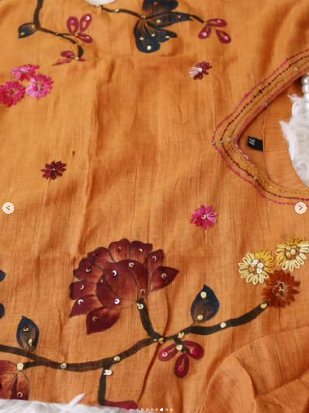 Sunset Handcrafted Linen Tussar 3 piece set